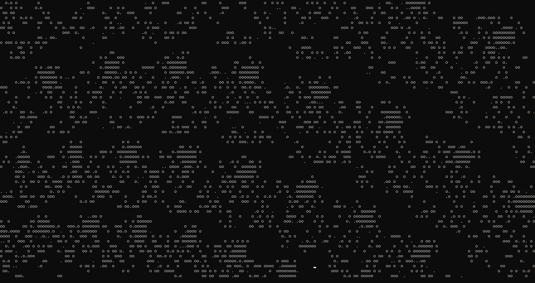 Mandelbrot in a console zoomed in